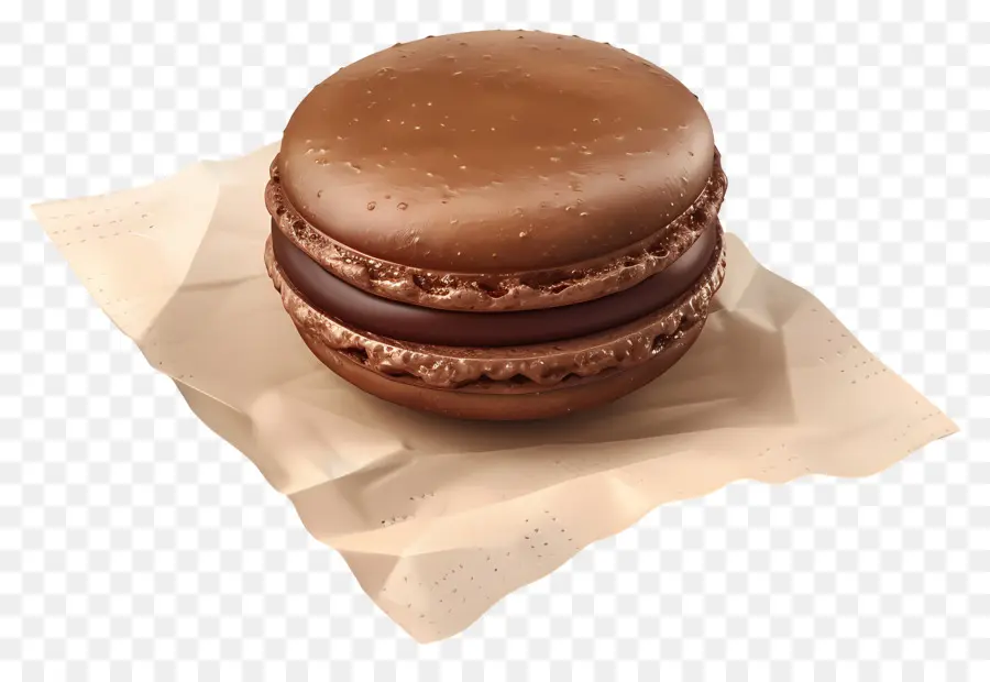 Macaron De Chocolate，Sobremesa PNG