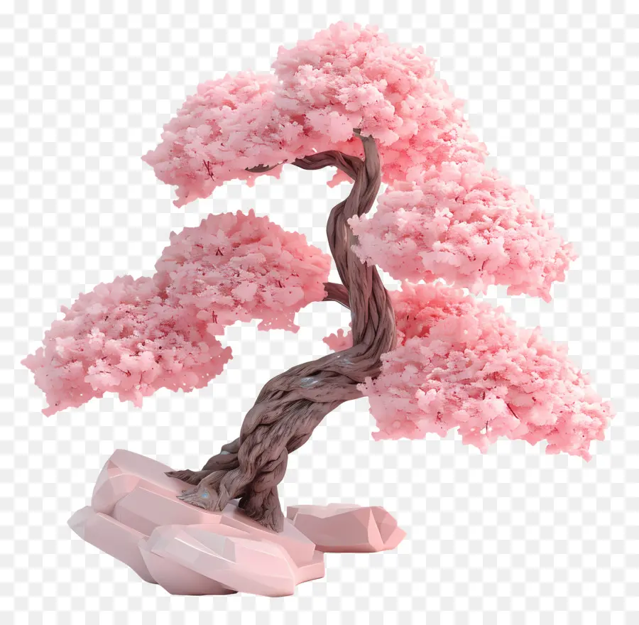 árvore Bonsai Rosa，Árvore De Flor De Cerejeira PNG