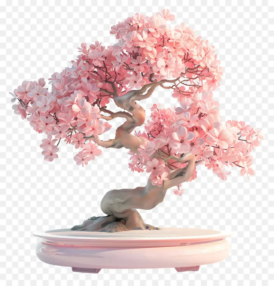 árvore Bonsai Rosa，Árvore De Flor De Cerejeira PNG