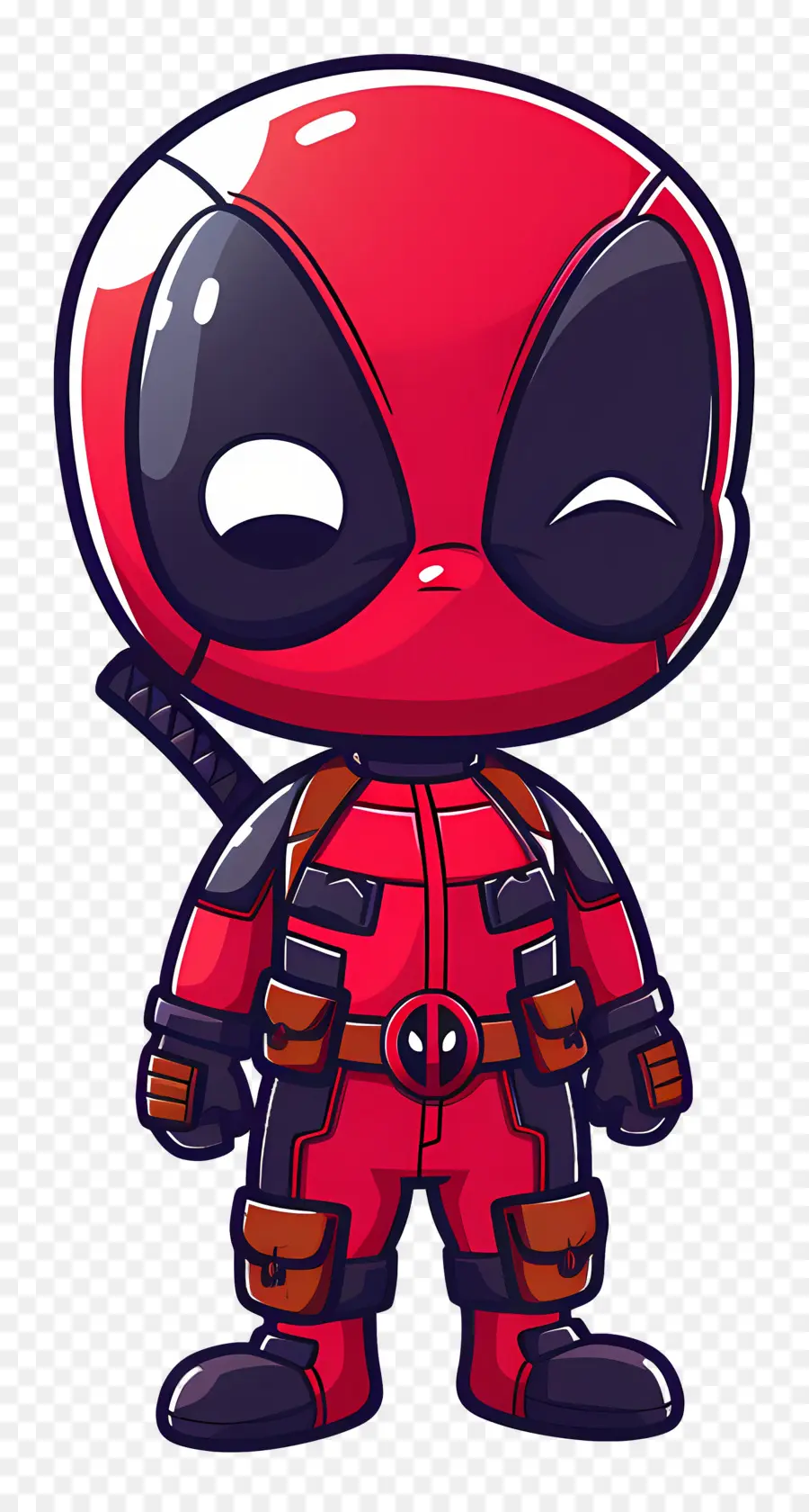 Deadpool Fofo，Personagem De Desenho Animado Vermelho PNG