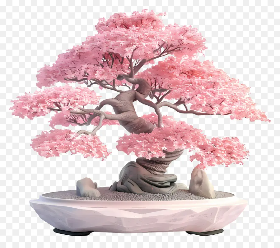 árvore Bonsai Rosa，Árvore De Flor De Cerejeira PNG