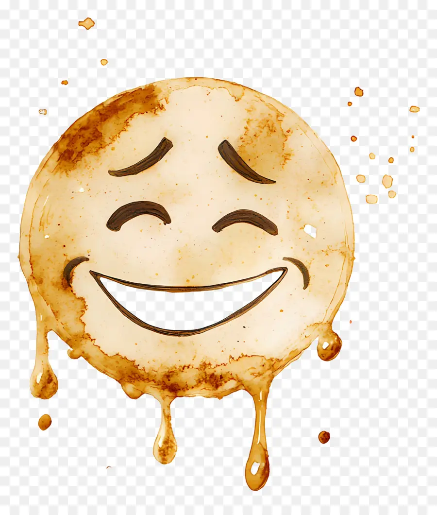 Mancha De Café，Rosto Sorridente PNG