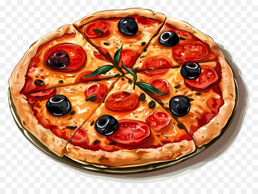 Pizza Grega，Pizza PNG