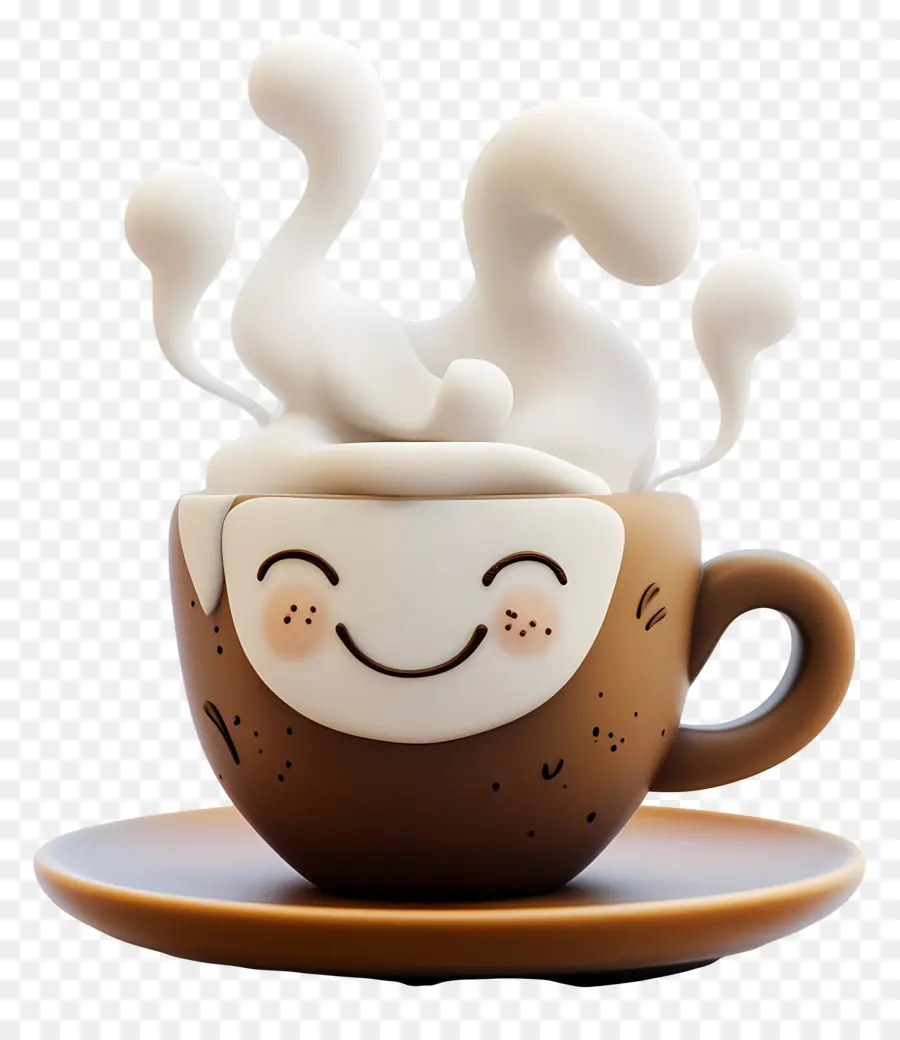 Café A Vapor，Xícara De Café Sorridente PNG