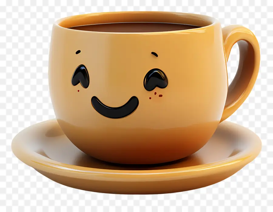 Café Animado，Copa Sorridente PNG