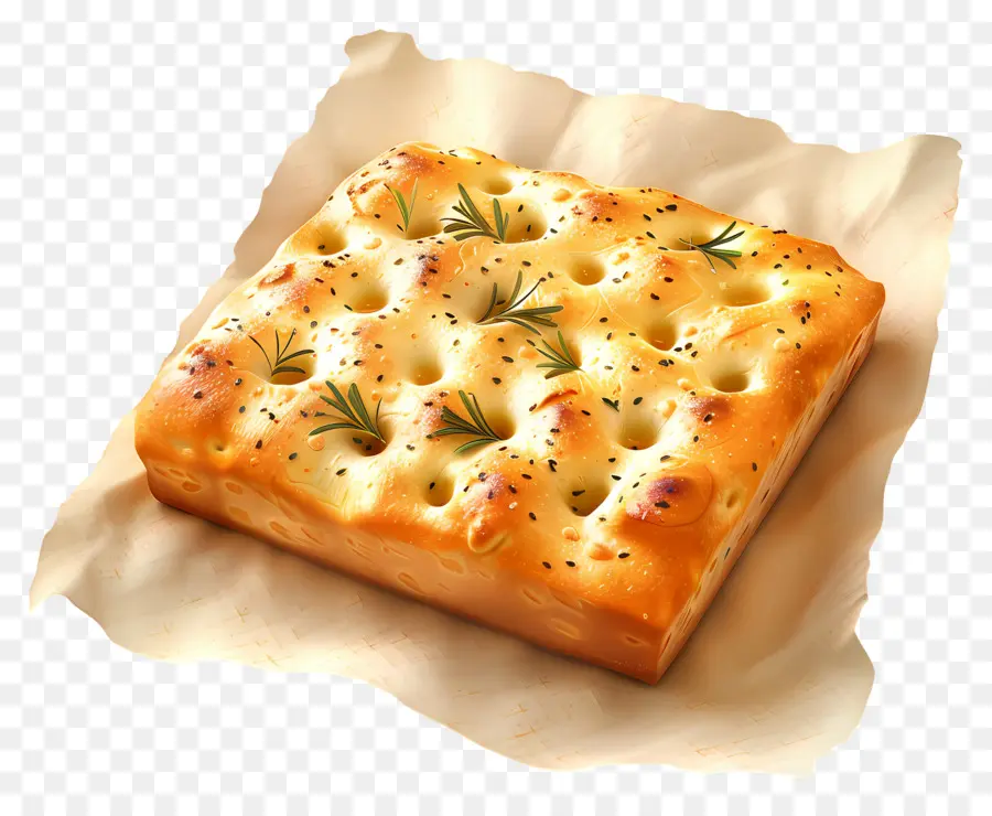 Pão Focaccia，Alecrim PNG