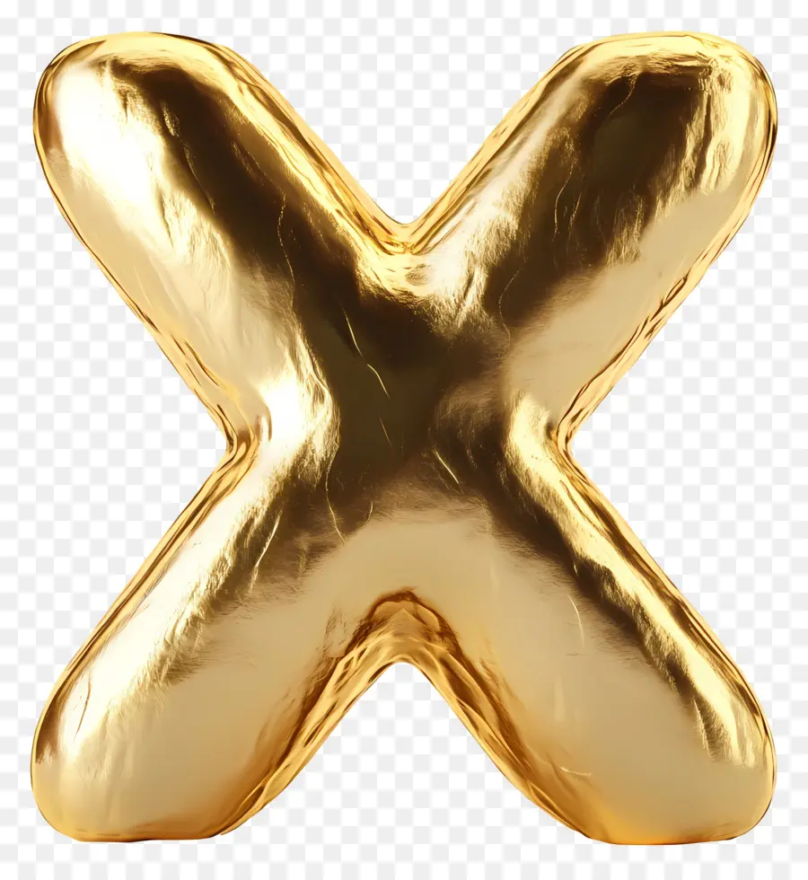 Ouro X，X Dourado PNG