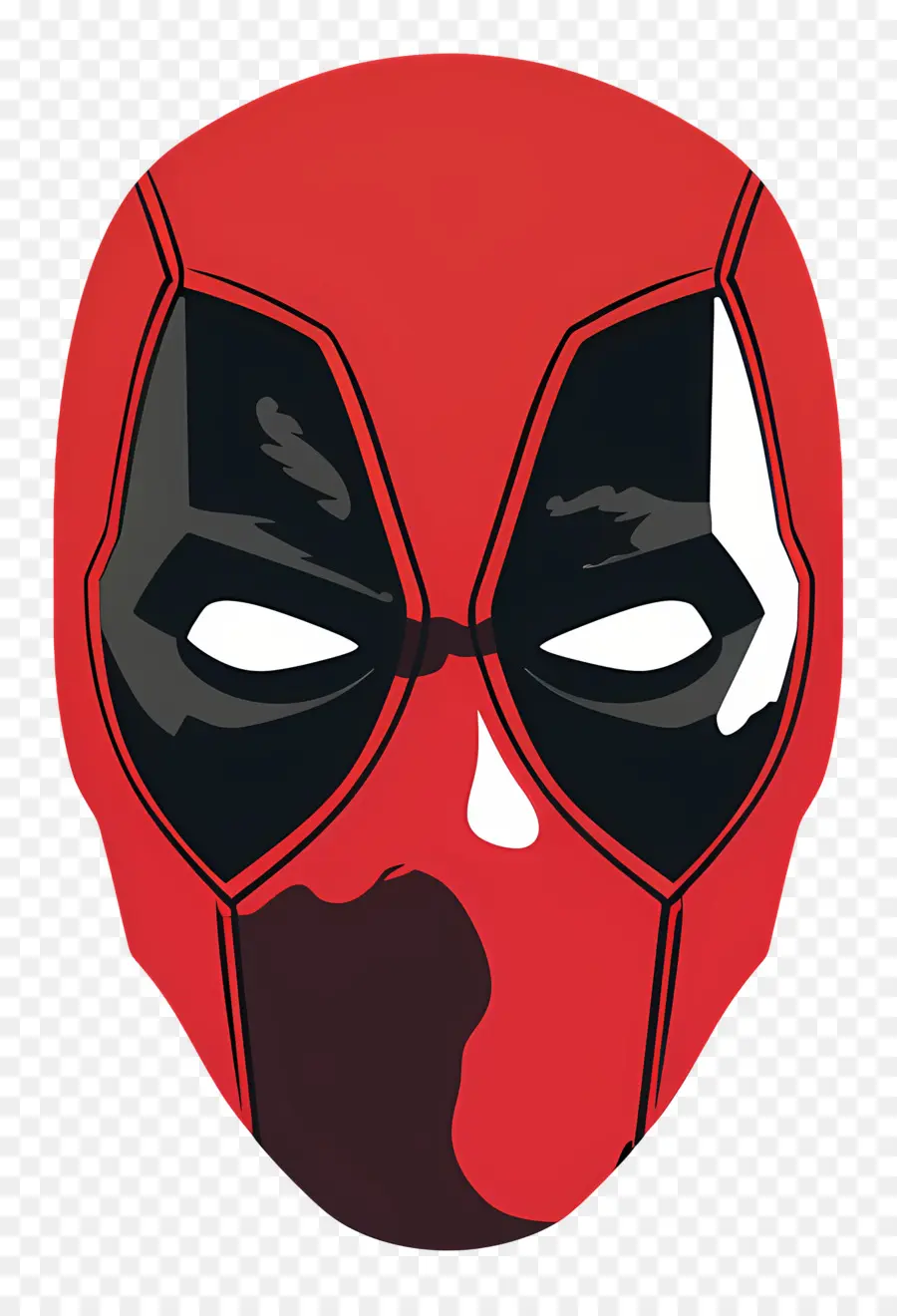 Cara De Deadpool De Desenho Animado，Máscara Vermelha PNG