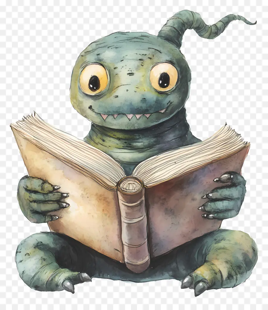 Verme De Livro，Leitura De Monstro Fofo PNG