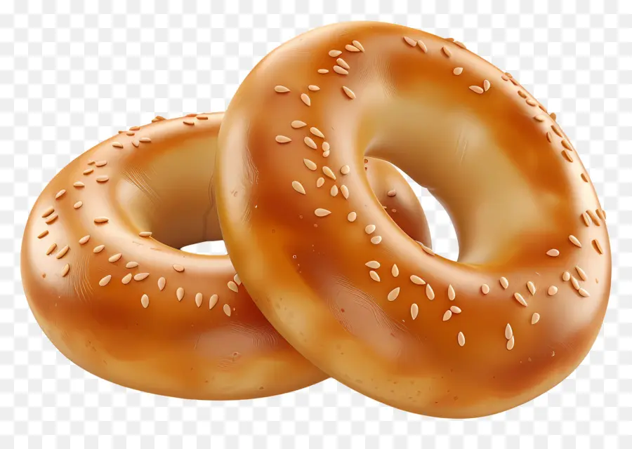 Pão Bagel，Bagels Com Gergelim PNG