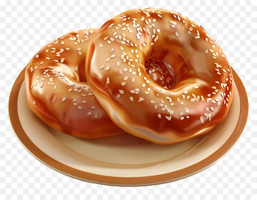 Pão Bagel，Bagel Com Sementes De Gergelim PNG