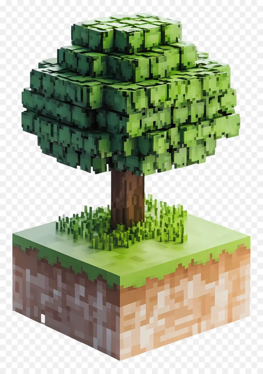 Minecraft，Árvore De Pixels PNG