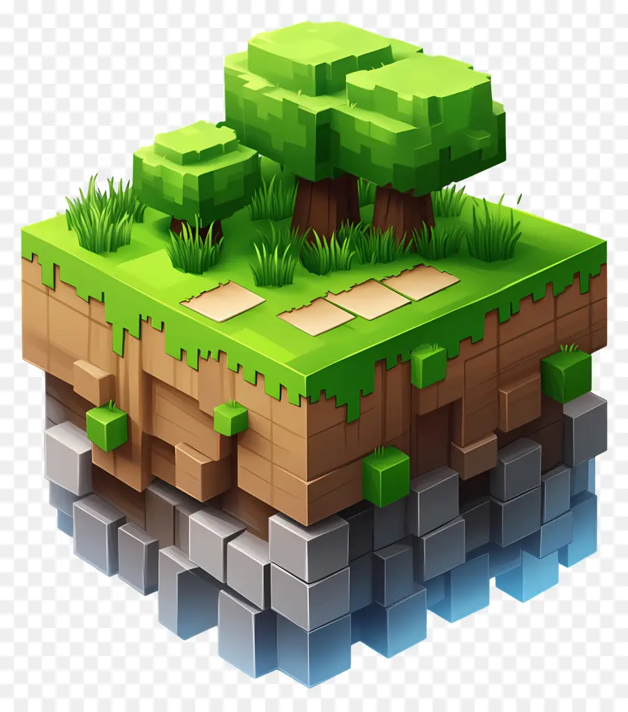 Minecraft，Ilha Flutuante PNG