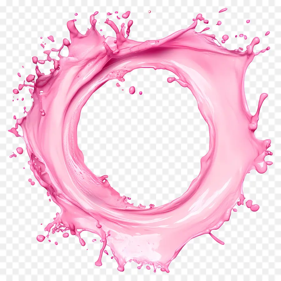 Moldura Simples Rosa，Círculo Splash Rosa PNG