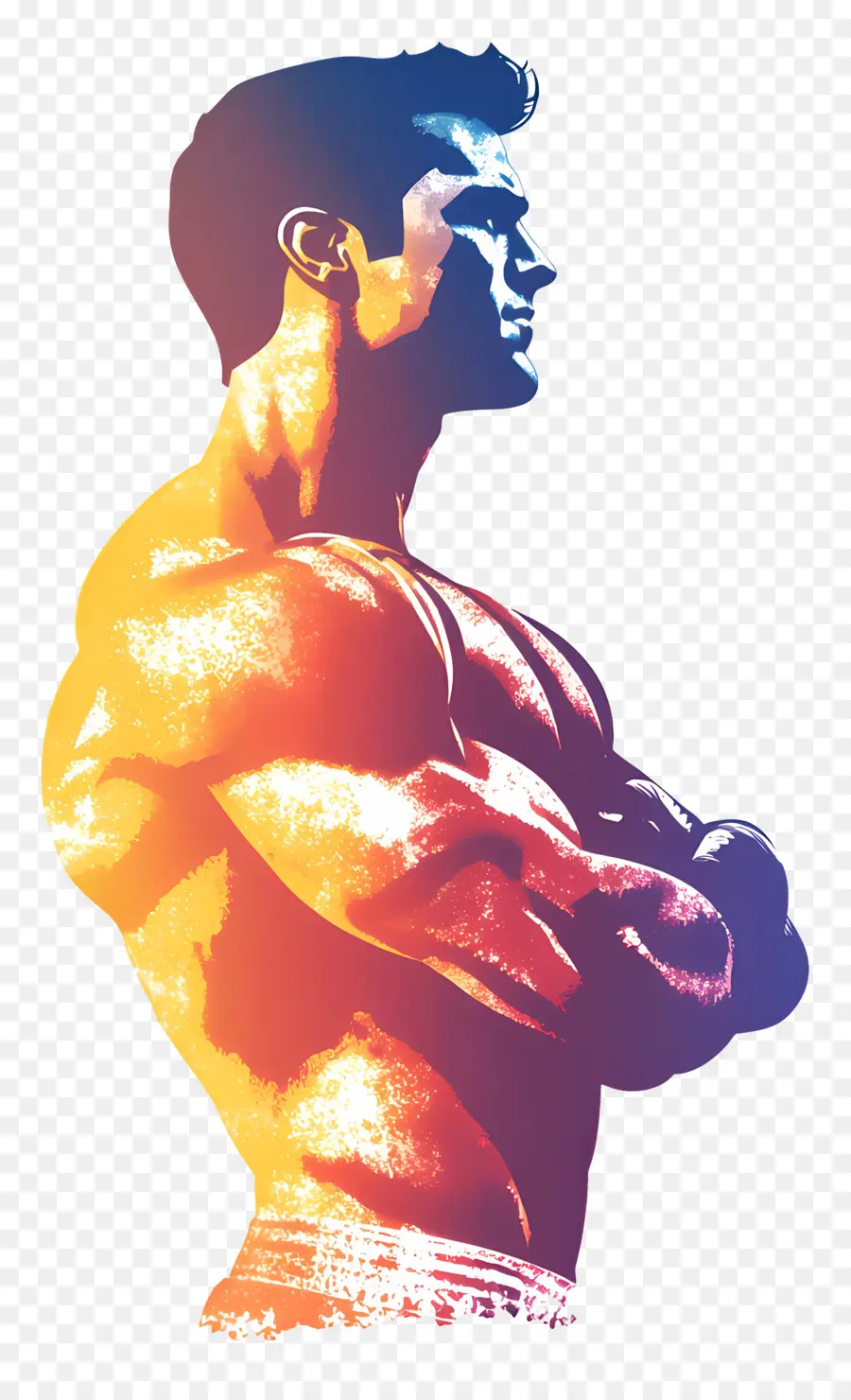 Silhueta De Homem Forte，Homem Musculoso PNG