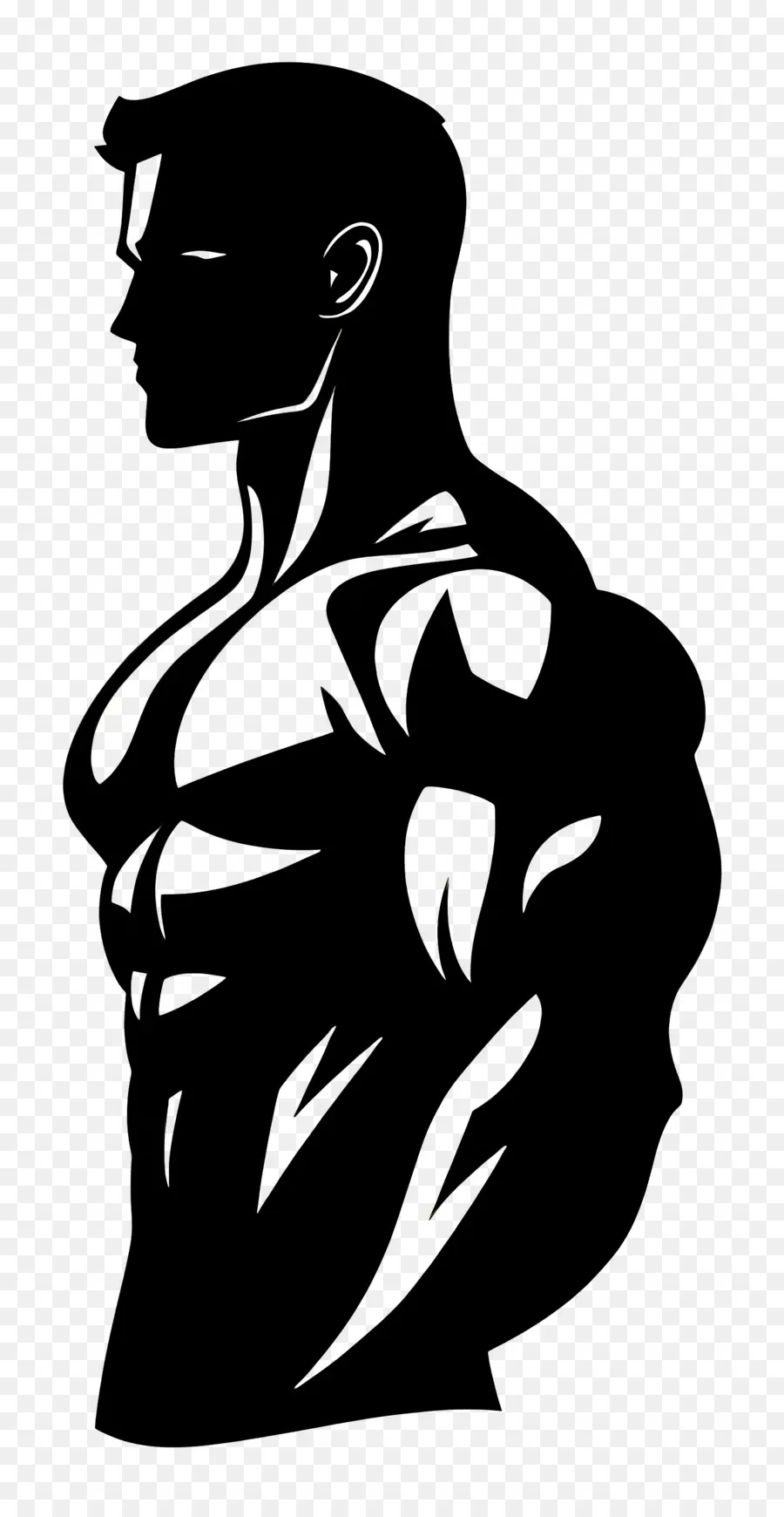 Silhueta De Homem Forte，Homem Musculoso PNG