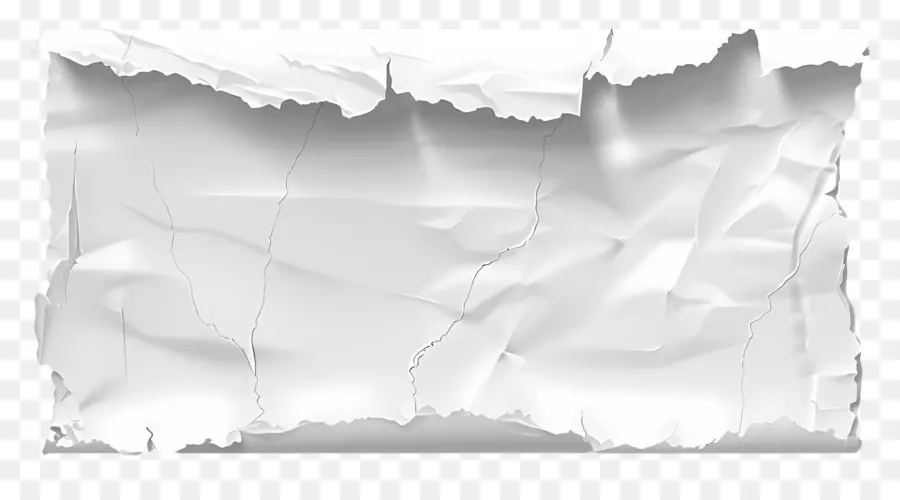 Papel Rasgado Branco，Papel Amassado PNG