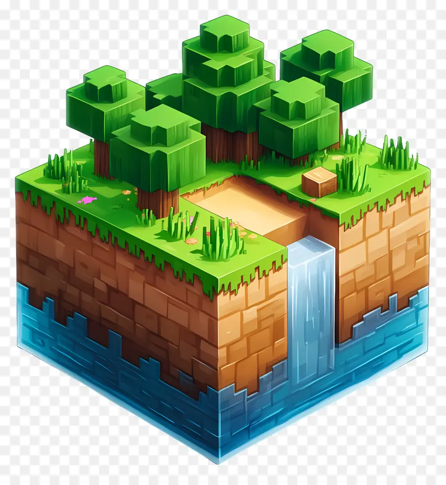 Minecraft，Ilha Flutuante PNG