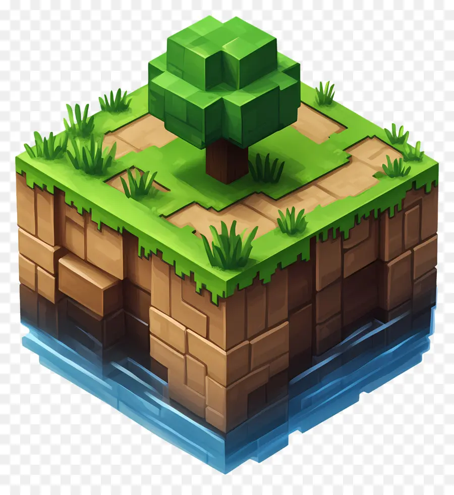 Minecraft，Ilha Flutuante PNG