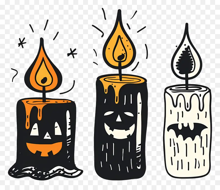 Velas De Halloween，Assustador PNG