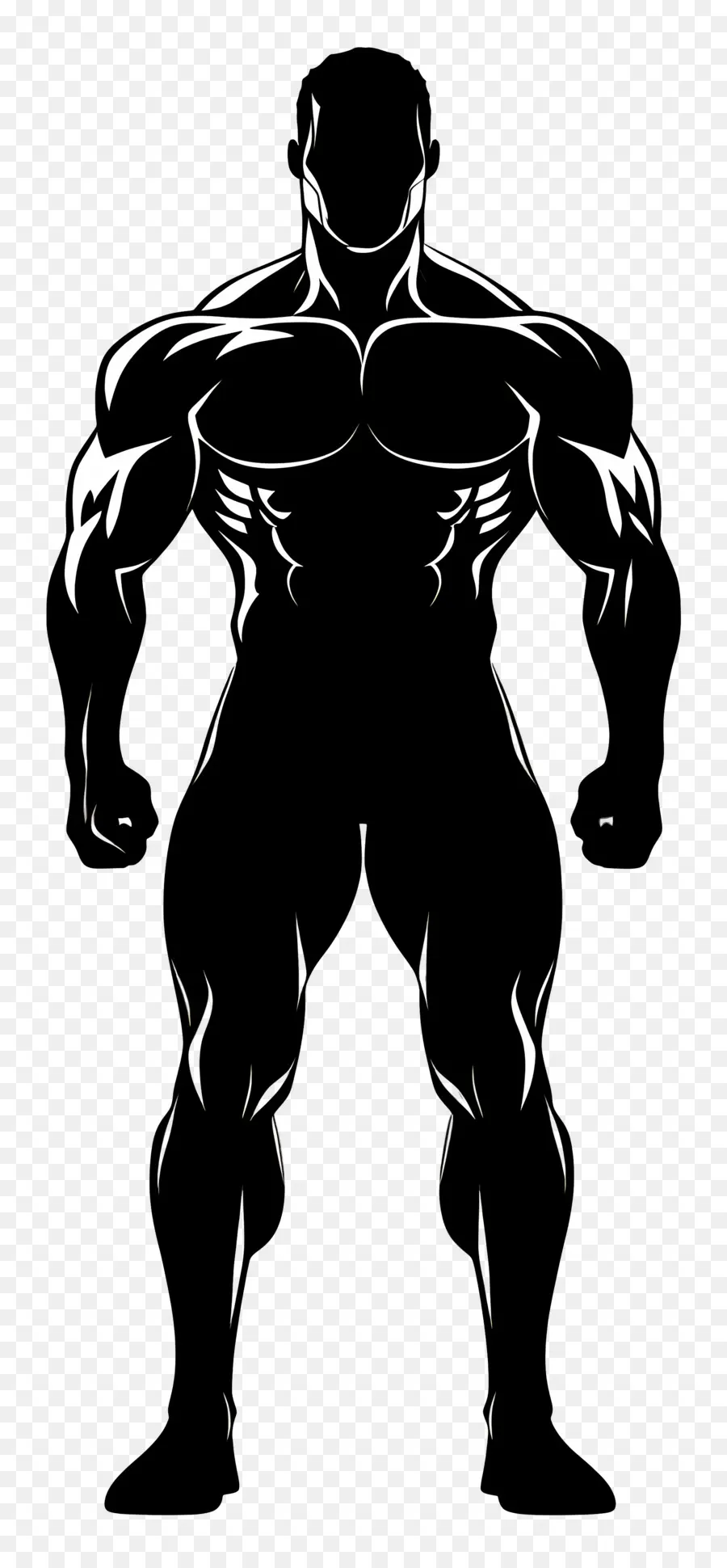 Silhueta De Homem Forte，Silhueta Muscular PNG