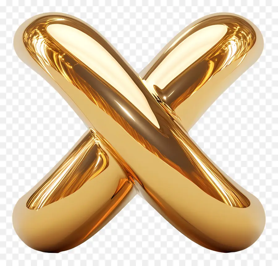 Ouro X，X Dourado PNG