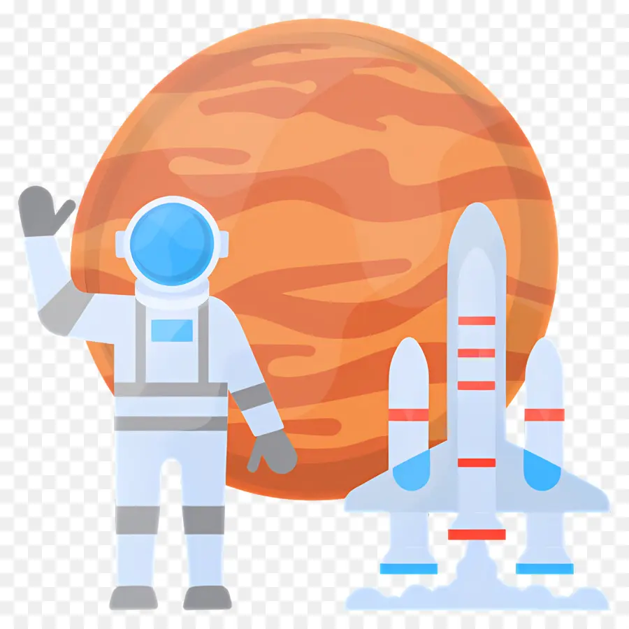 Astronauta，Astronauta Com Foguete PNG