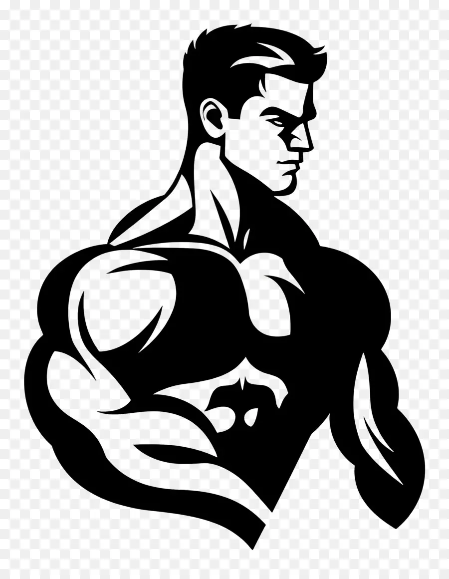 Silhueta De Homem Forte，Homem Musculoso PNG