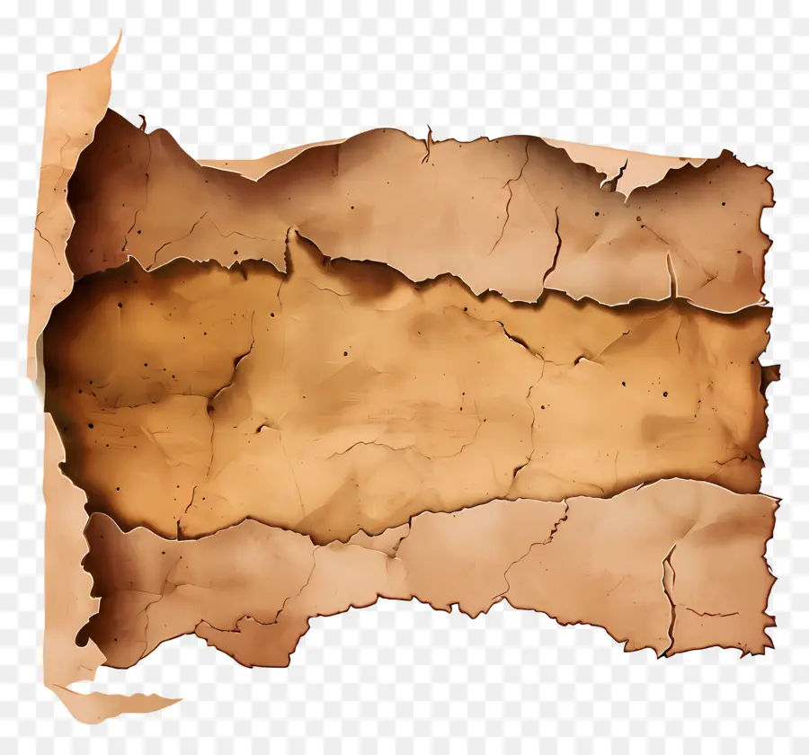 Papel Rasgado Marrom，Pergaminho Velho PNG