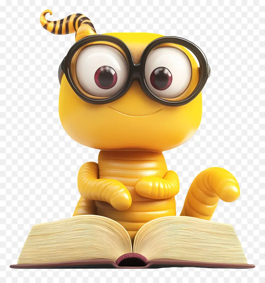 Verme De Livro，Leitor ávido Amarelo PNG