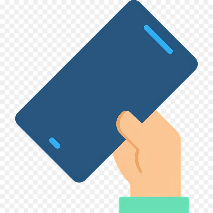 Mão Segurando Smartphone，Smartphone Azul PNG