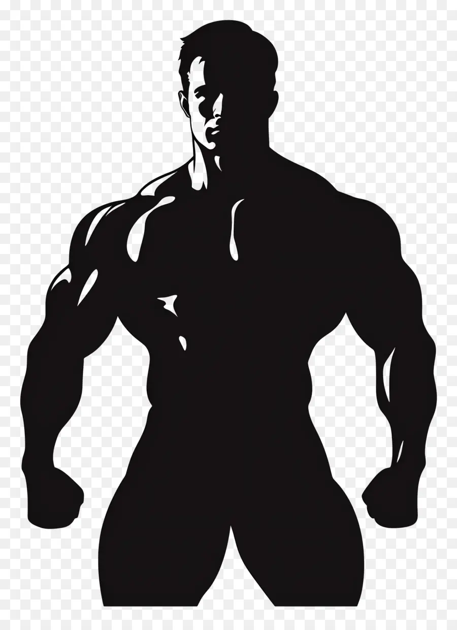 Silhueta De Homem Forte，Homem Musculoso PNG