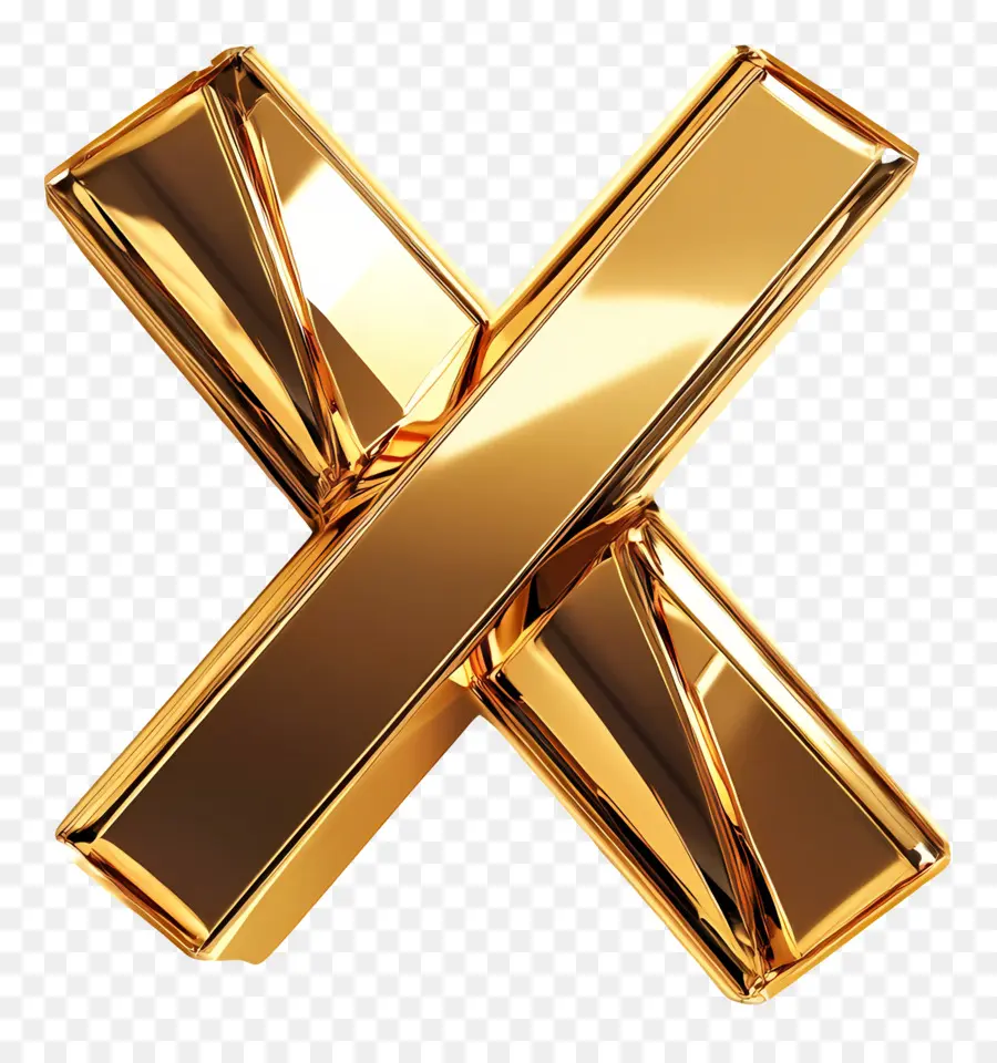 Ouro X，X Dourado PNG