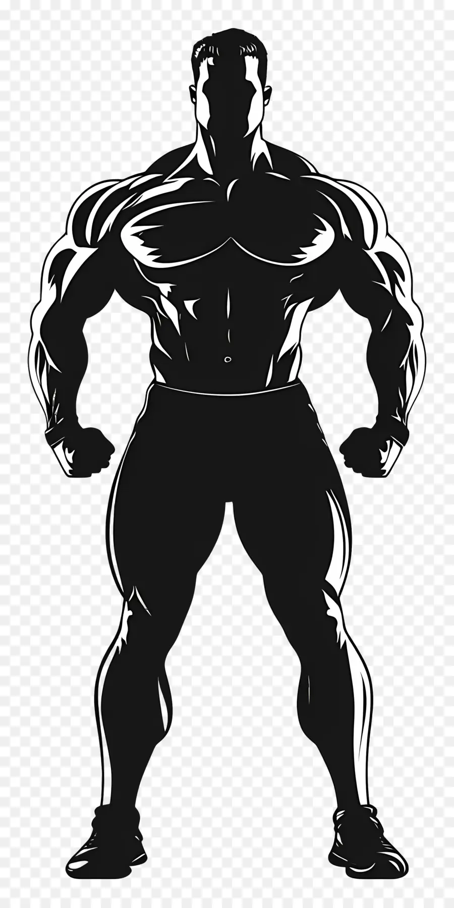 Silhueta De Homem Forte，Silhueta Muscular PNG