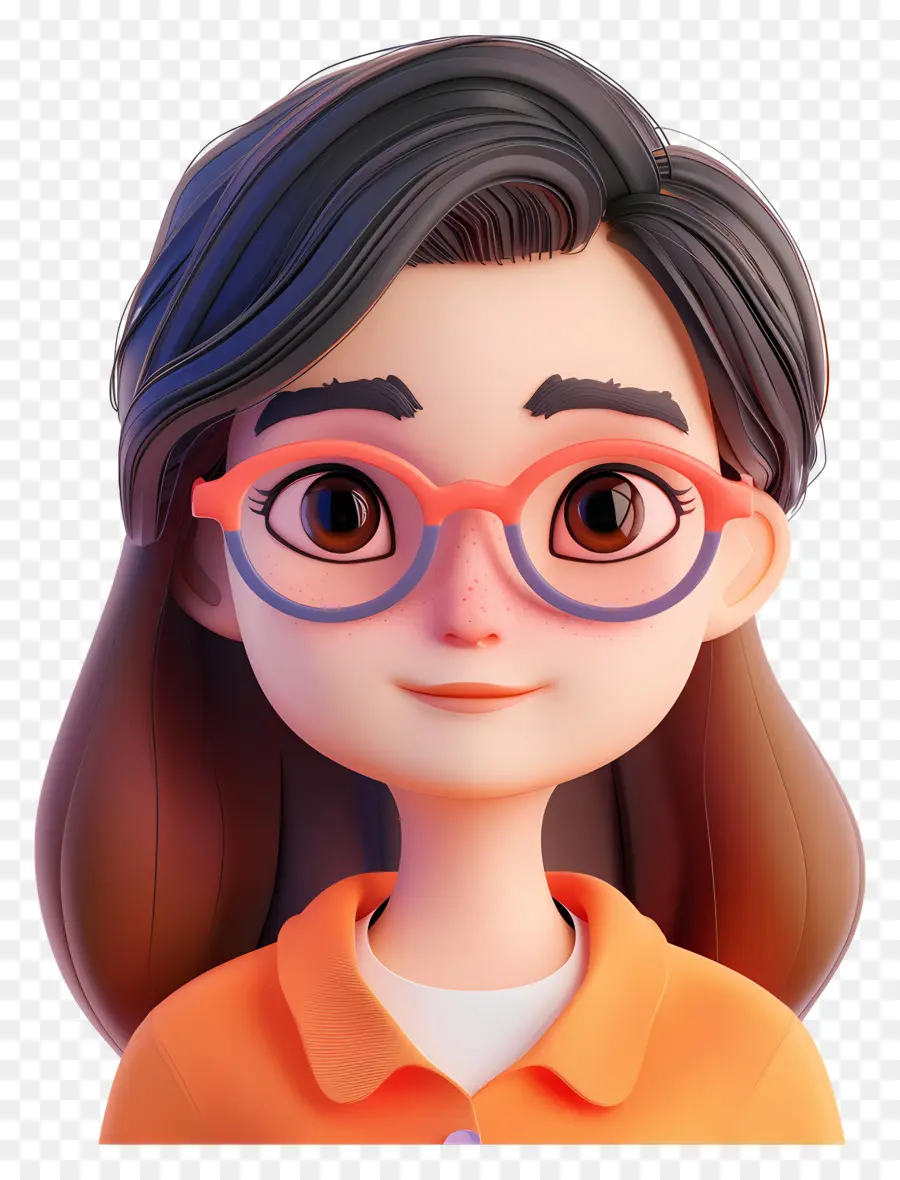 Avatar De Mulher 3d，Menina Com óculos PNG