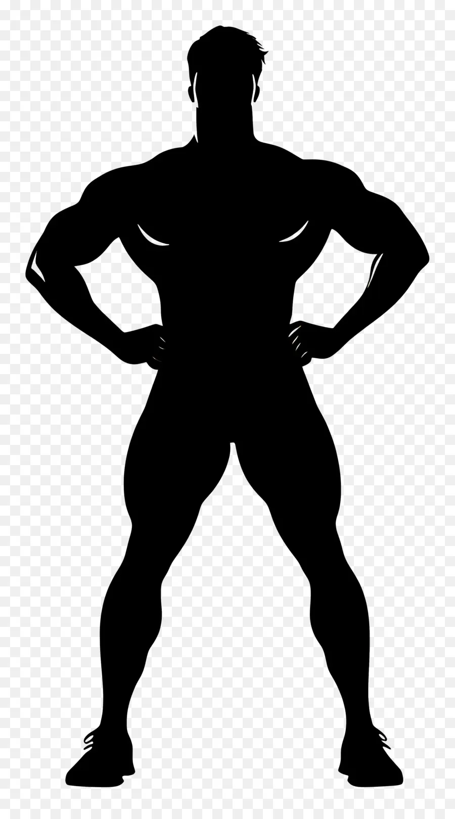 Silhueta De Homem Forte，Homem Musculoso PNG