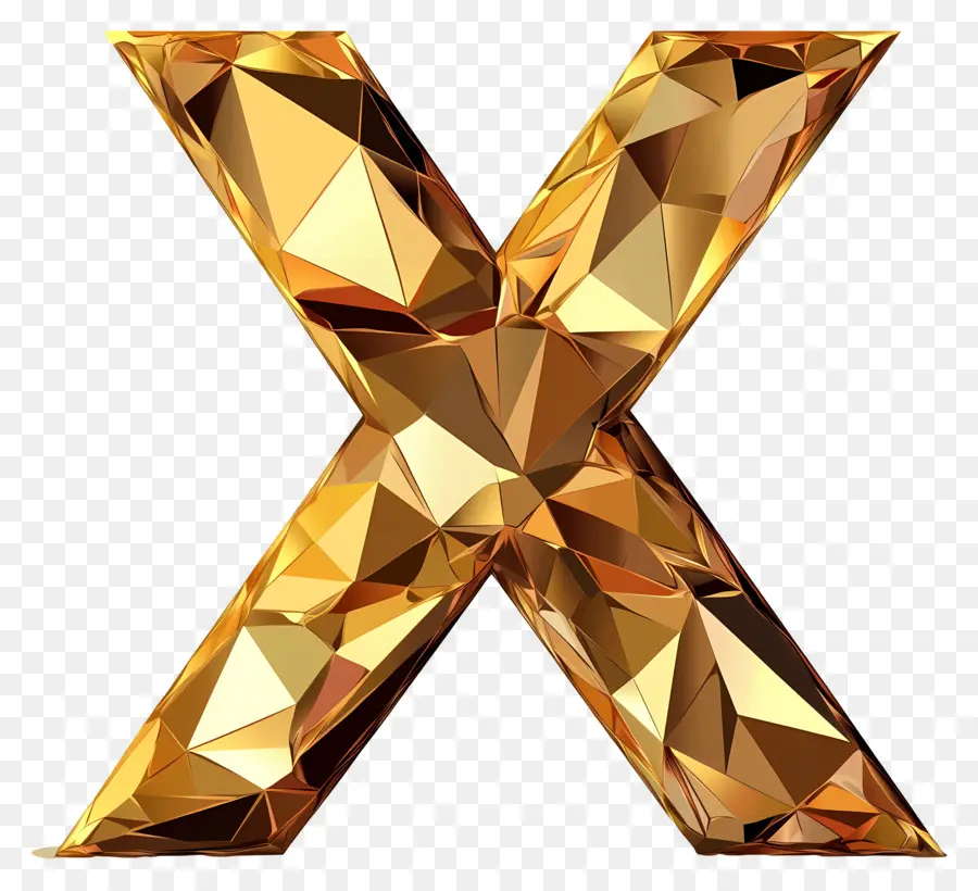 Ouro X，X Dourado PNG