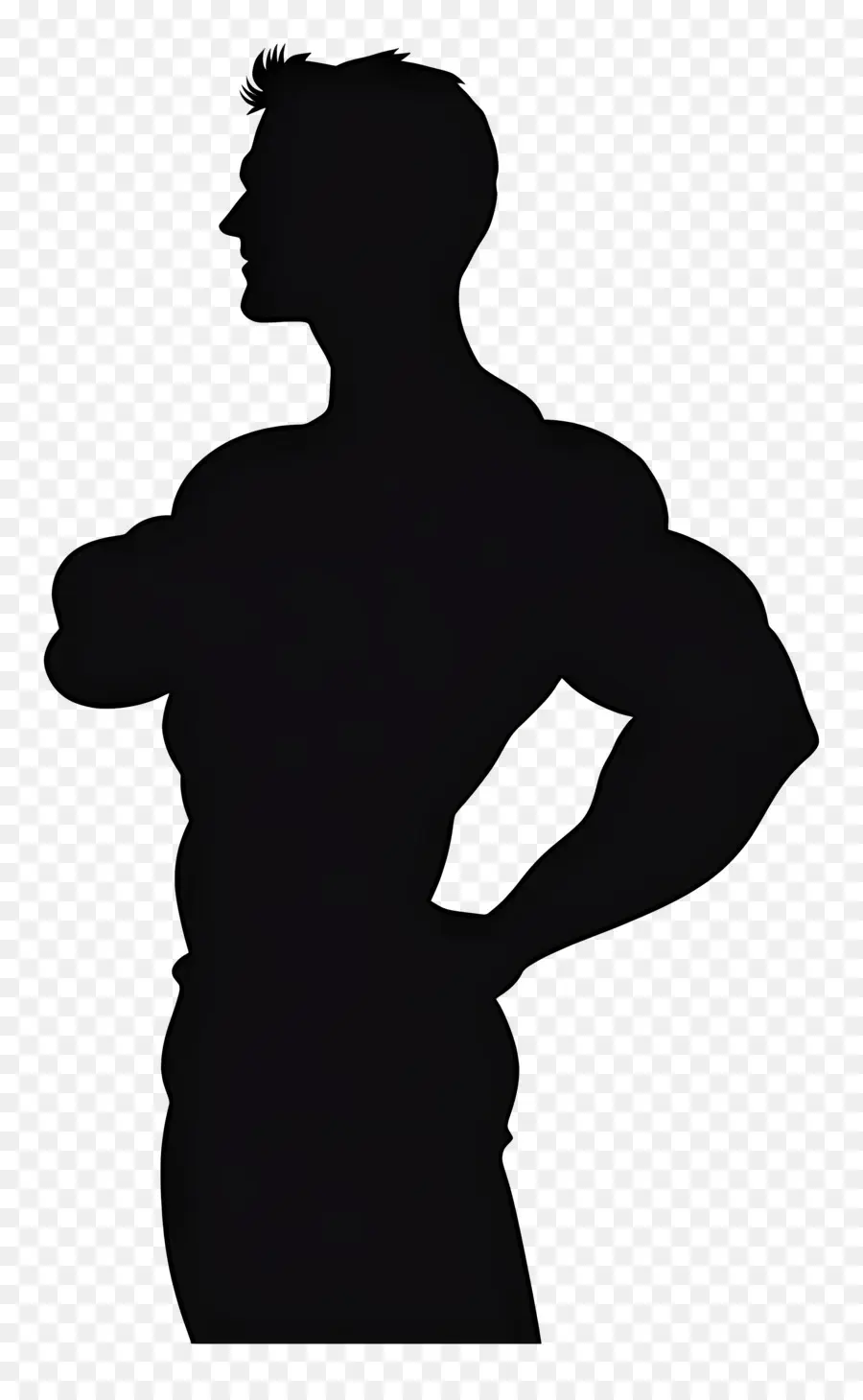 Silhueta De Homem Forte，Silhueta De Homem Musculoso PNG