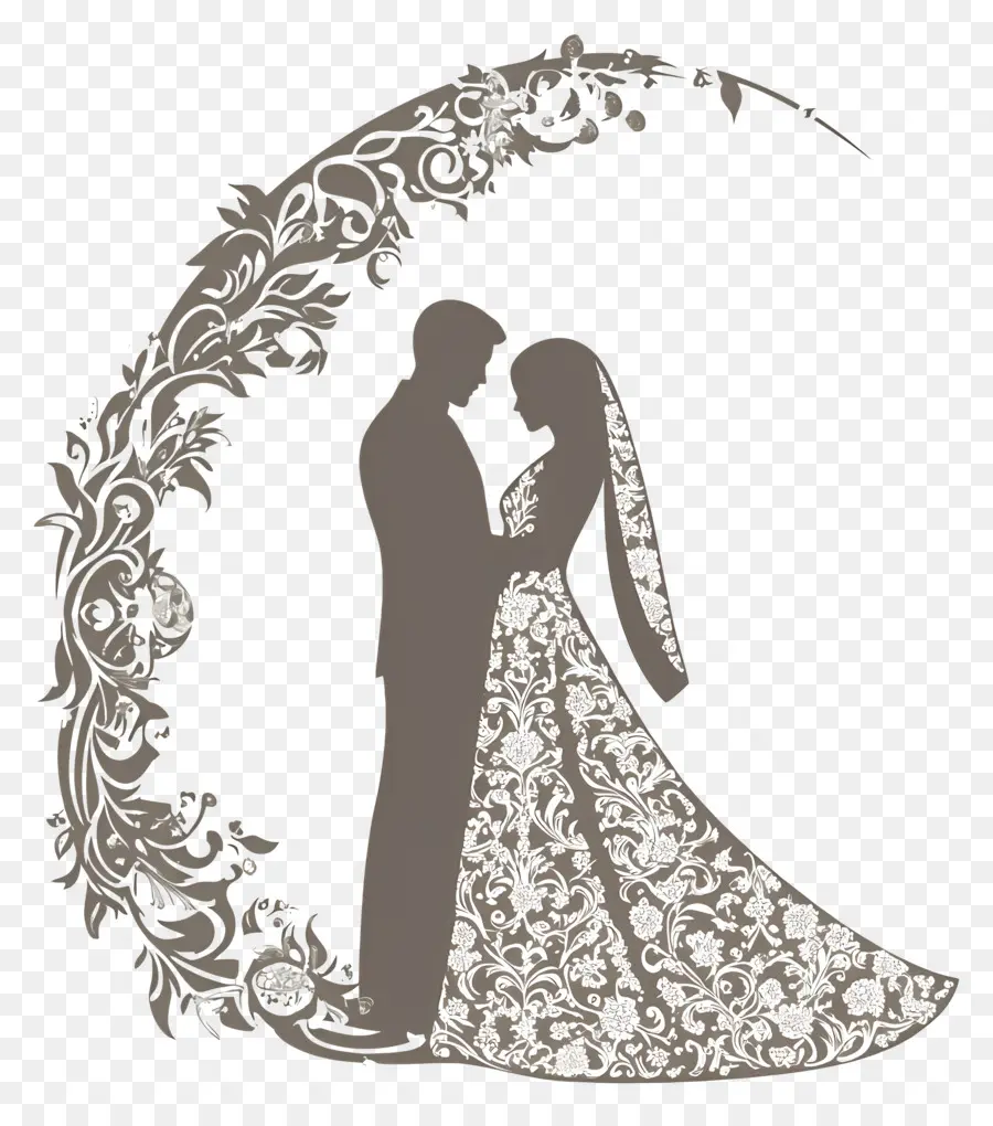 Moldura De Casamento Islâmico，Casal PNG