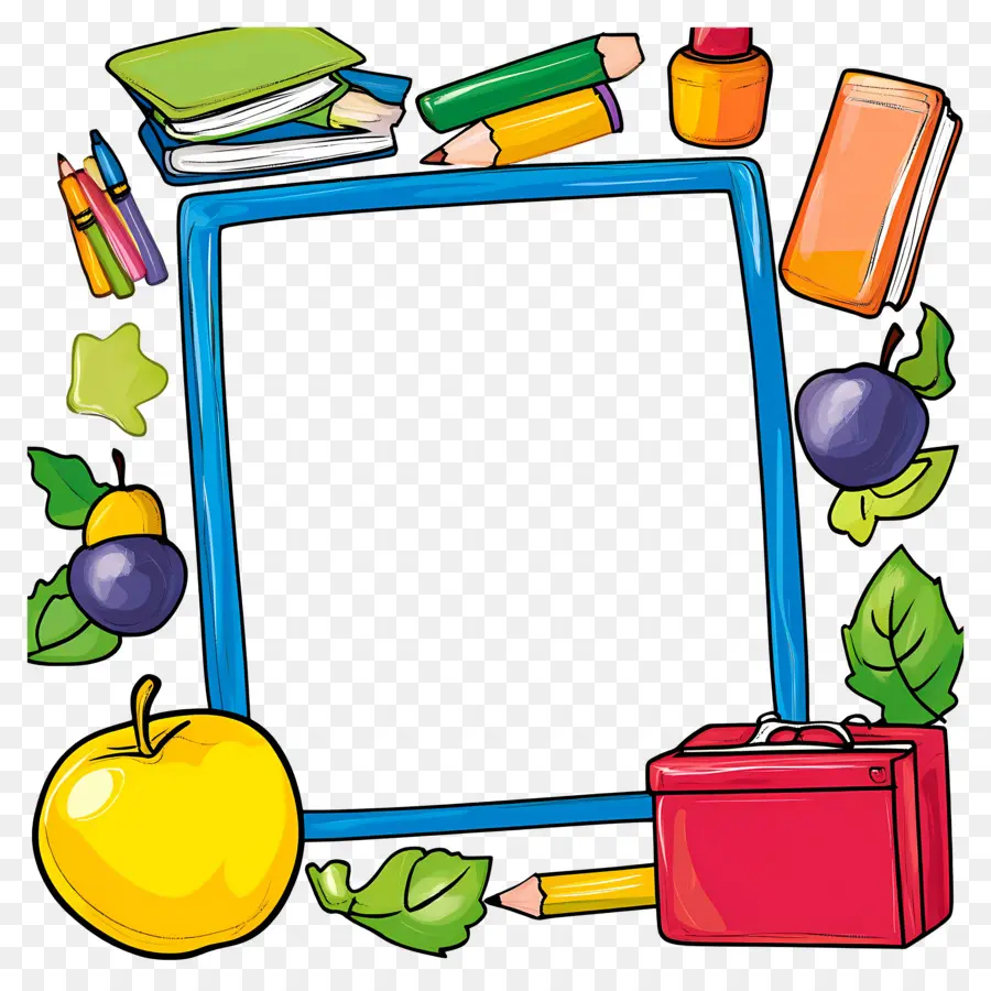 Quadro Simples Escolar，Quadro De Material Escolar PNG