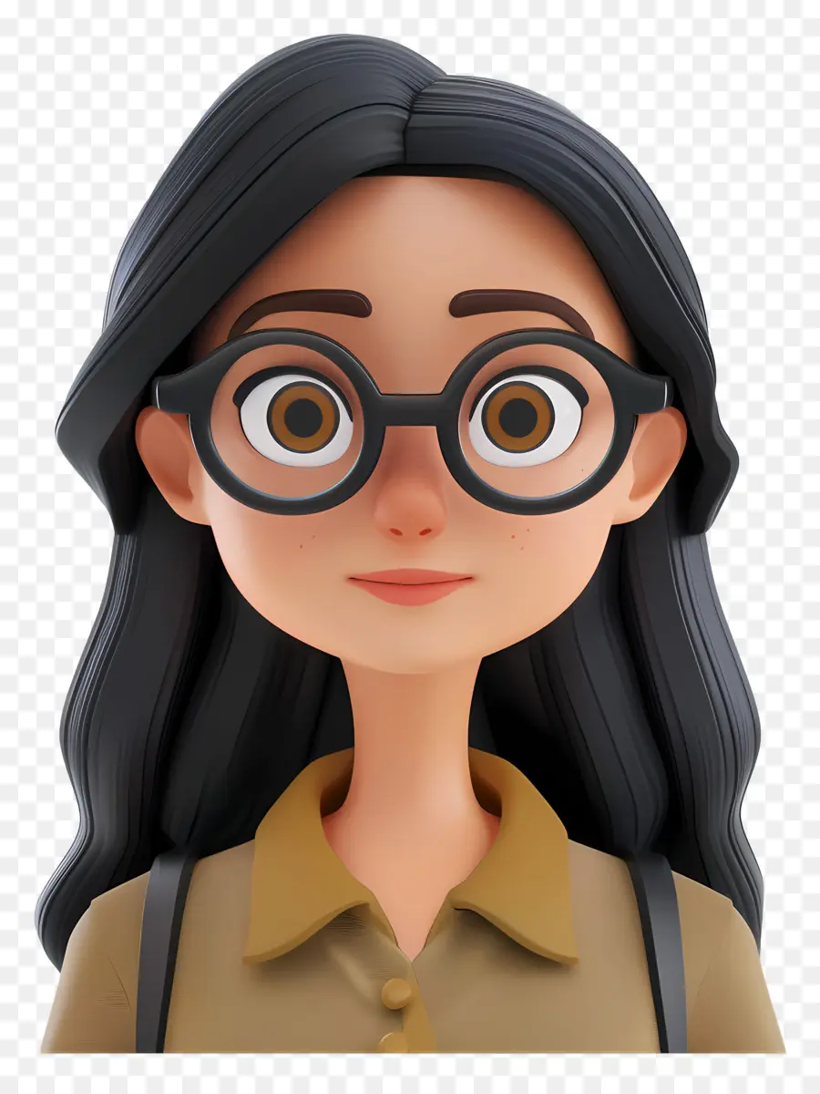 Avatar De Mulher 3d，Menina Com óculos PNG