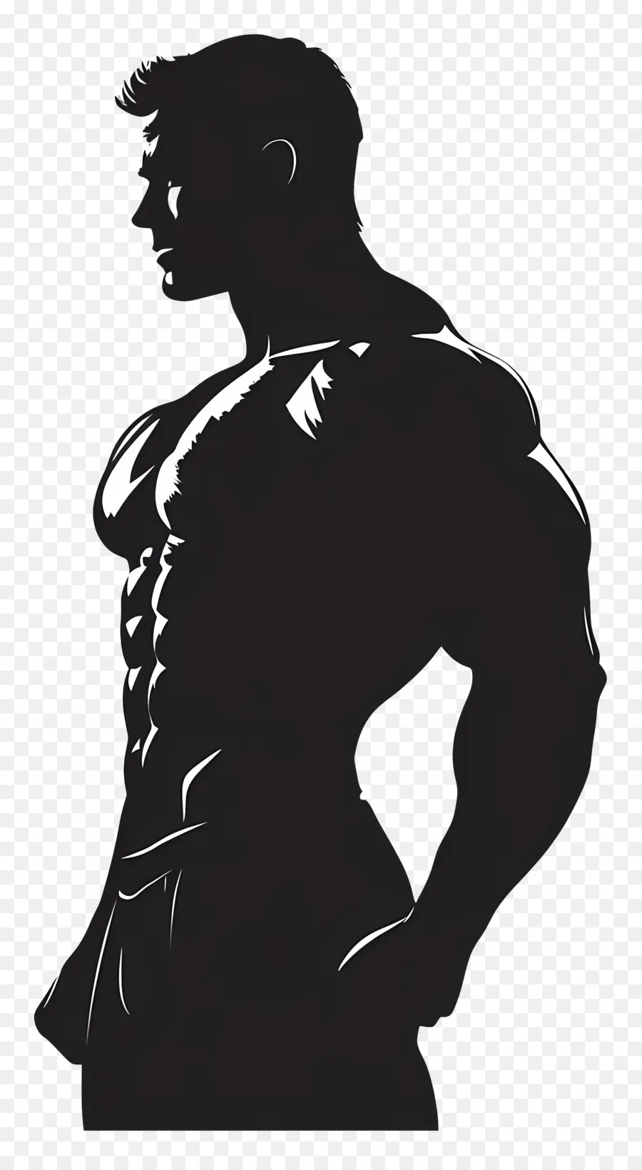 Silhueta De Homem Forte，Homem Musculoso PNG