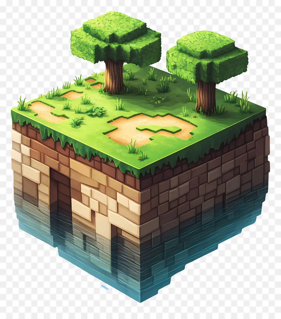 Minecraft，Ilha Flutuante PNG