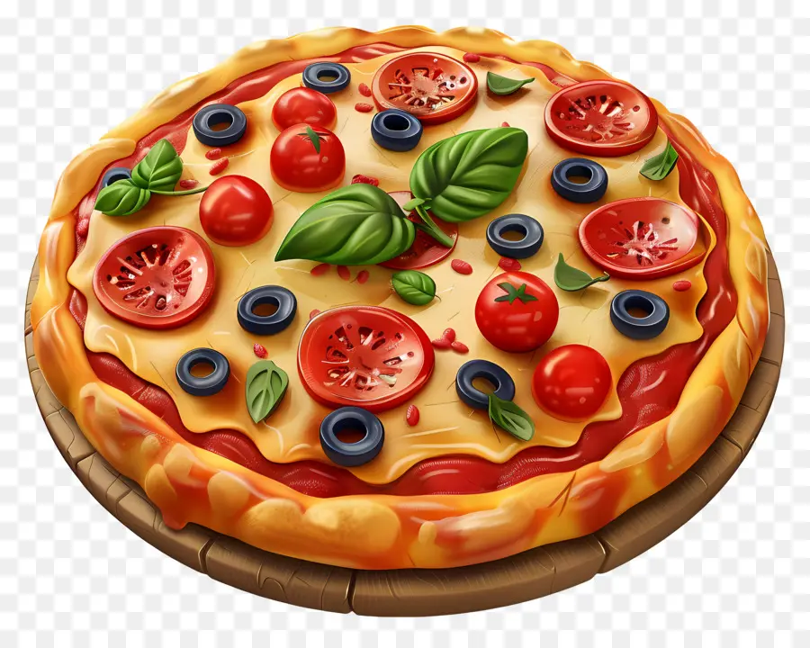 Pizza Grega，Pizza Com Azeitonas PNG