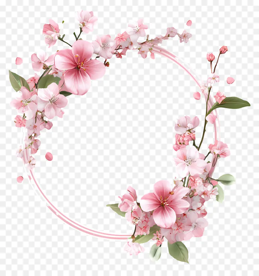 Moldura Círculo De Casamento，Coroa De Flores PNG