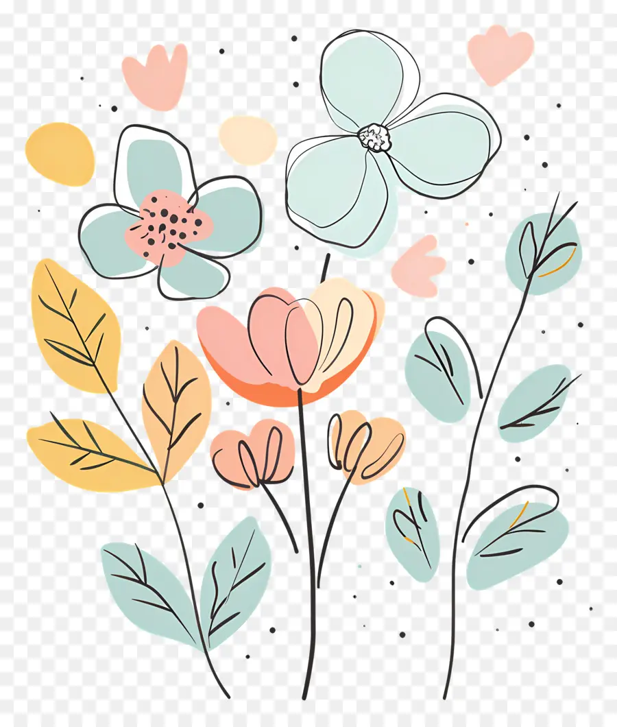 Flor Pastel，Flores Abstratas PNG