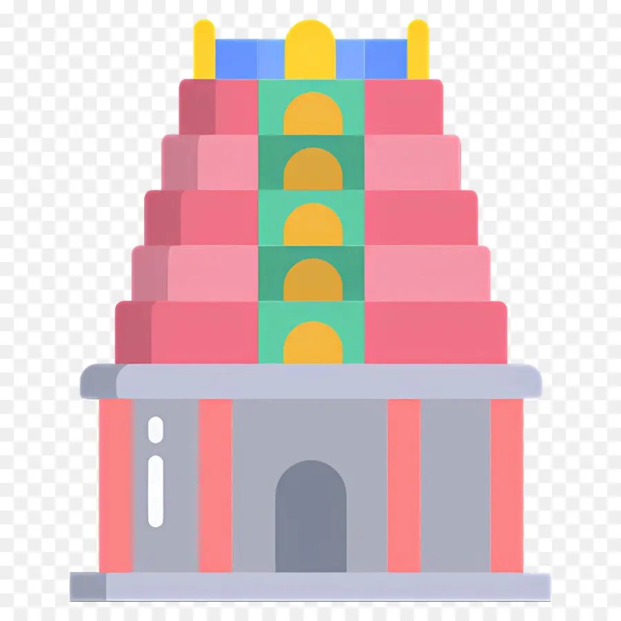 Templo Hindu，Edifício Colorido PNG