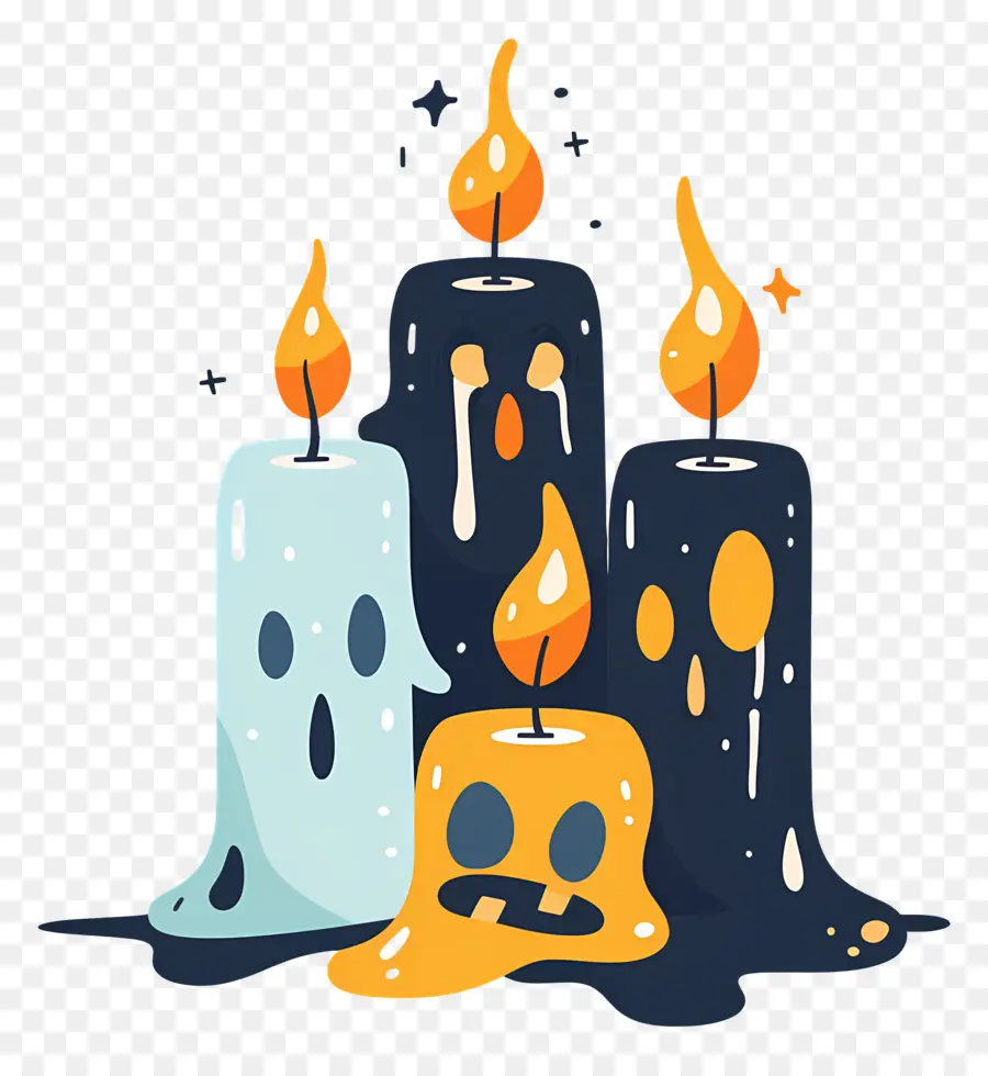 Velas De Halloween，Chama PNG