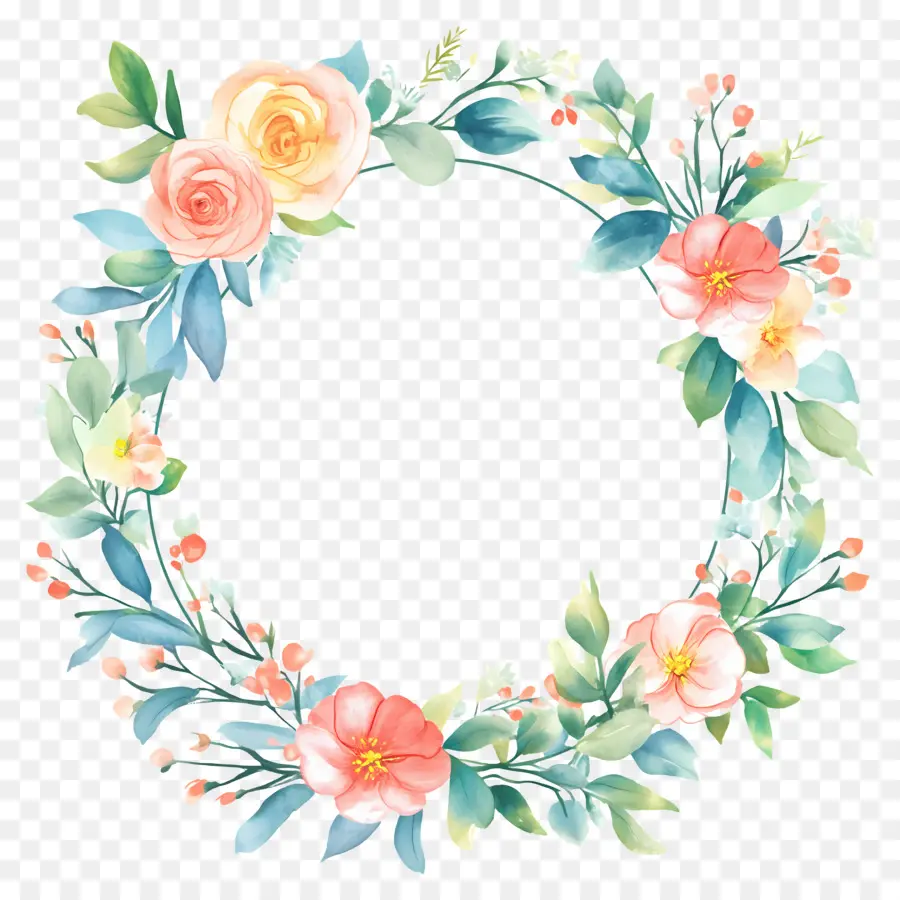 Moldura Círculo De Casamento，Coroa De Flores PNG