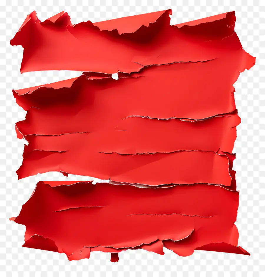 Papel Rasgado Vermelho，Bordas Rasgadas PNG